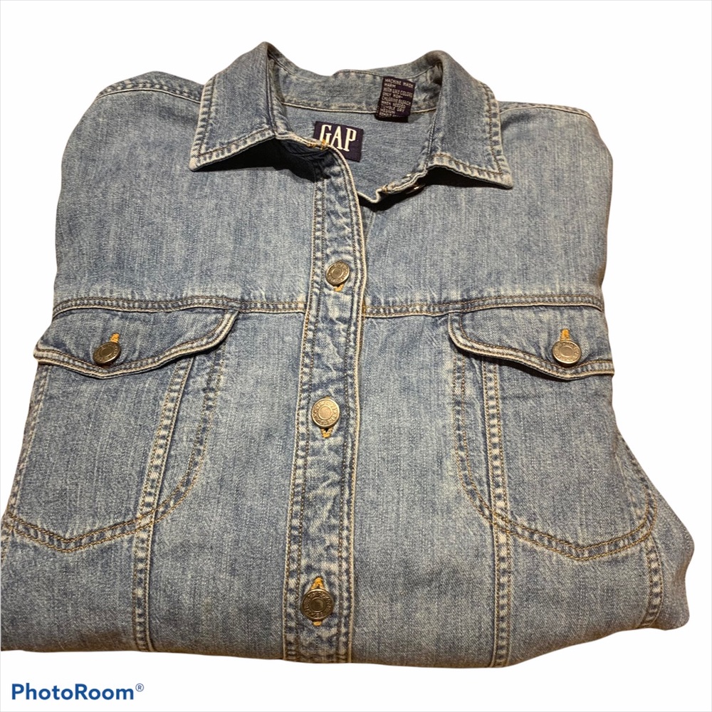 Gap Denim Long Sleeve Shirt Medium Wash Women’s
